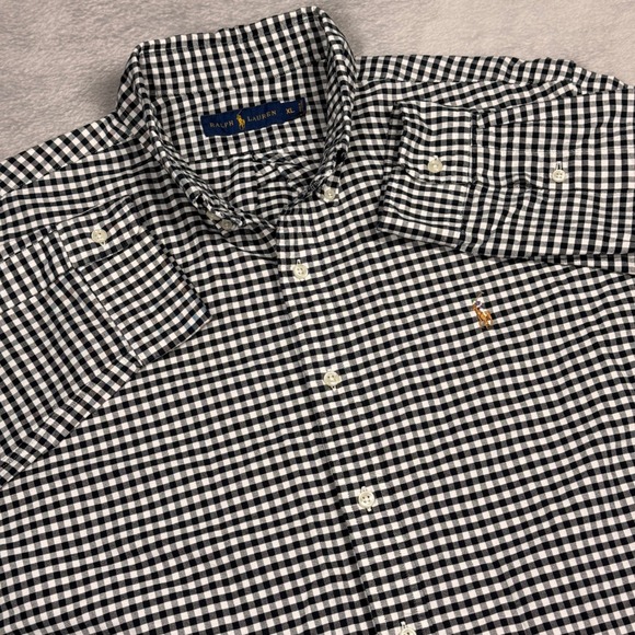 Ralph Lauren Other - Ralph Lauren Gingham Button Up Shirt Long Sleeve Classic Fit Mens XL Black White